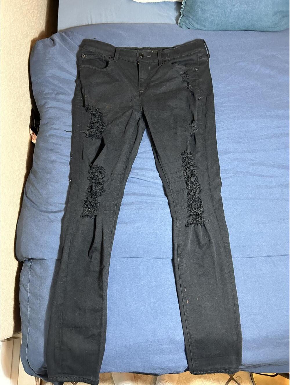 Express Black Distressed Skinny Jeans Size 8
